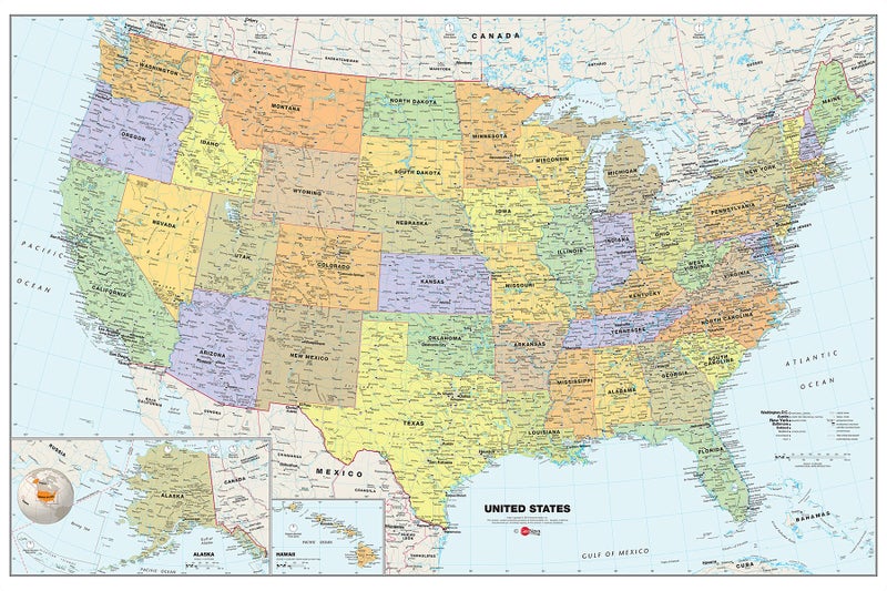 WallPops WPE99073 USA Dry Erase Map, Multicolor - Image 1